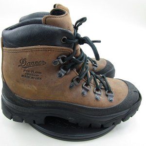 Danner Combat Hiker Boots Mens Size 6 W Brown Black Leather Lace Up Vibram Hike